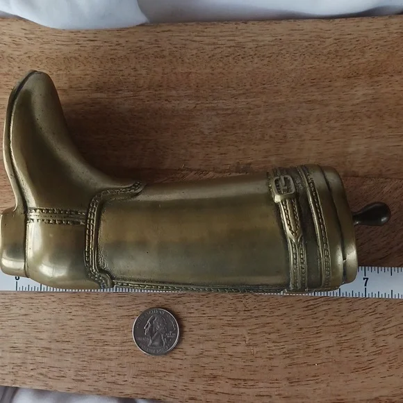 Vintage Brass Riding Boot. Door Stop, Bookend. Equestrian Decor, Ralph Lauren - Picture 7 of 11
